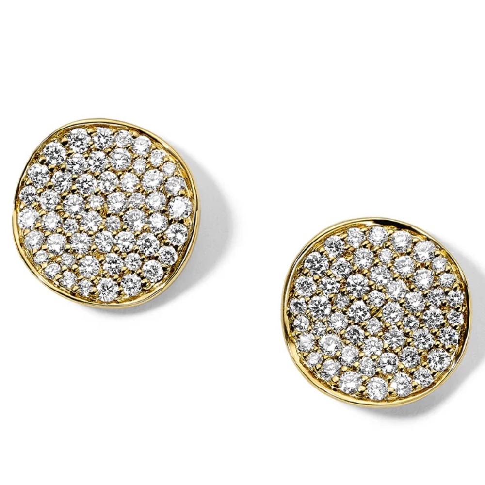 NEW Designer IPPOLITA 18K Yellow Gold & Diamonds FLOWER Stud Earrings $3495
